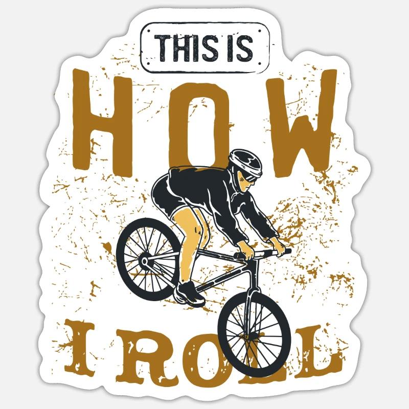 VTT VTT VTT VTT - Sticker taille S (10 x 10 cm) - blanc mat