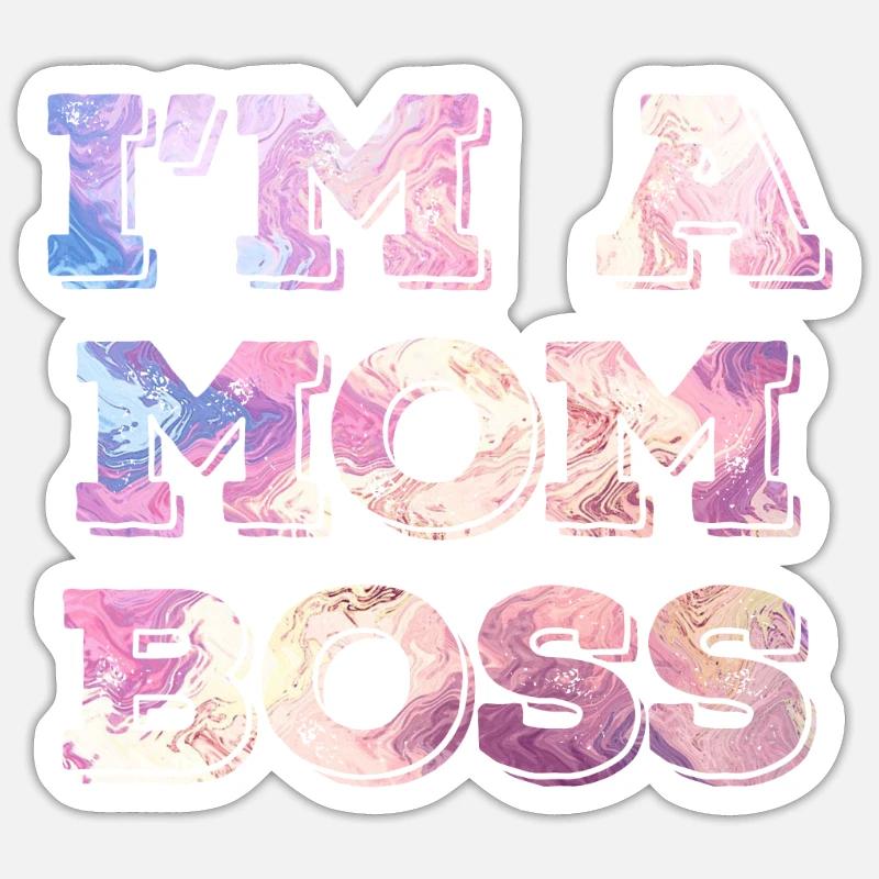 Mama Chefin Muttertag Mama Boss Supervisor - Sticker Größe S (10 x 10 cm) - Mattweiß