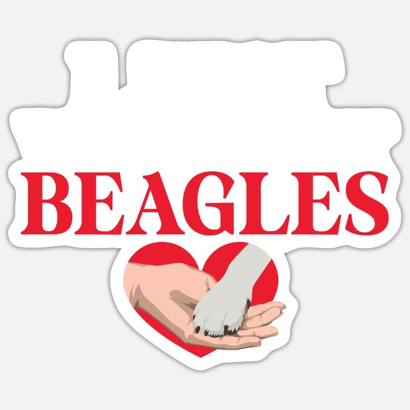 Beagle Geschenk Beagle Besitzer - Sticker Größe S (10 x 10 cm) - Mattweiß