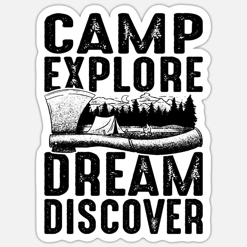 Camp Explore Dream Discover Sticker Größe S (10 x 10 cm)