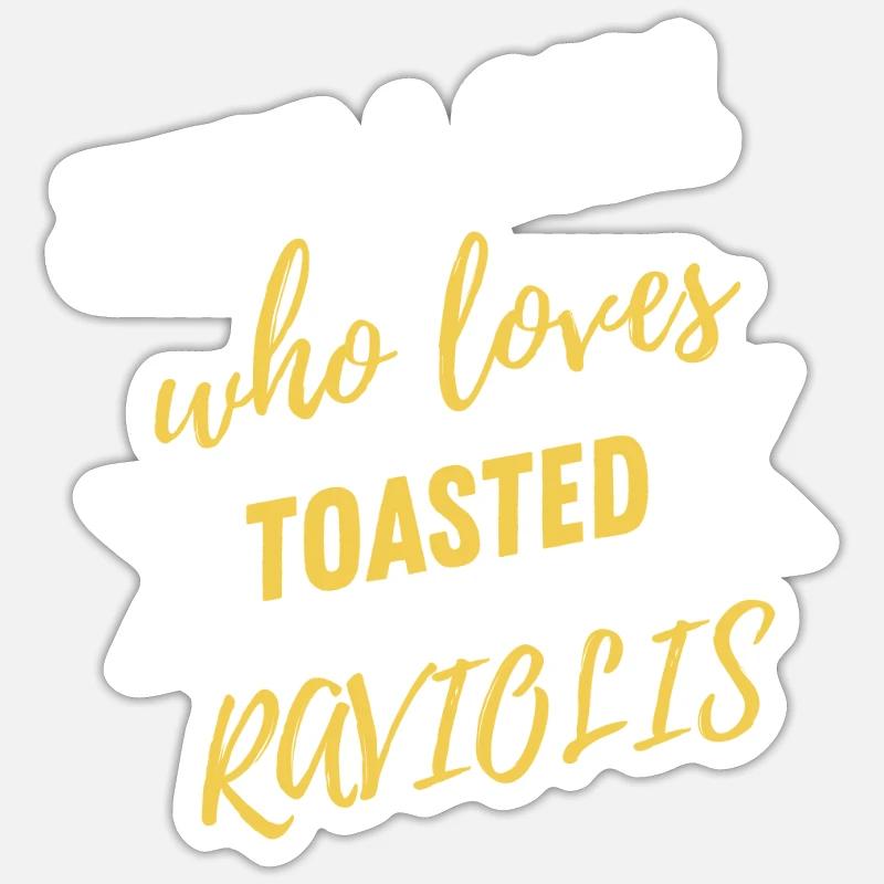 St. Louis Toasted Ravioli - Sticker Größe S (10 x 10 cm) - Mattweiß