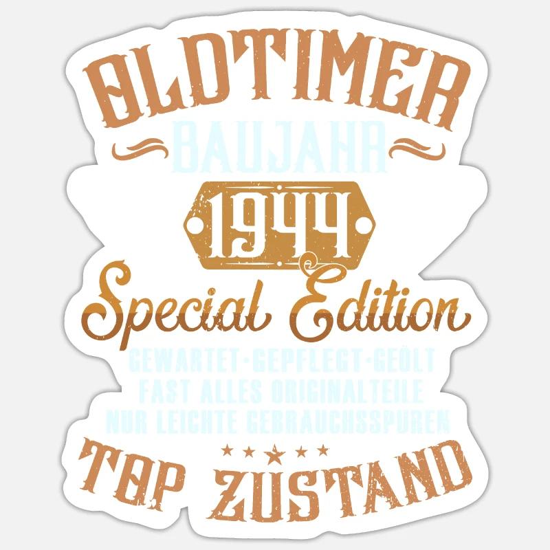 Oldtimer Modell 1944 Auto 77. Geburtstag Geschenk - Sticker Größe S (10 x 10 cm) - Mattweiß