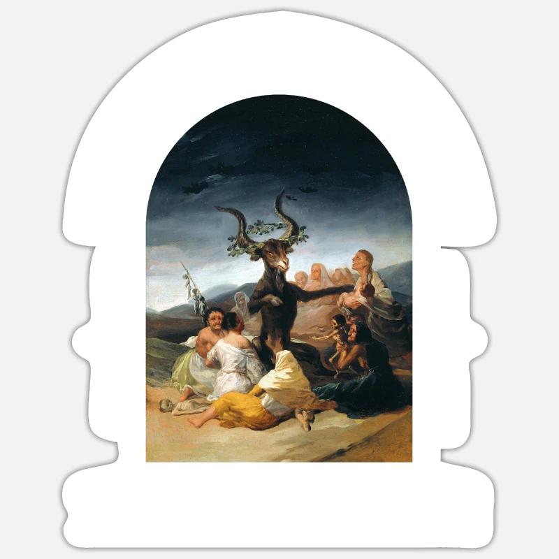 Francisco de Goya Design Witches' Sabbath Horror Gothic - Sticker size S (10 x 10 cm) - white matte