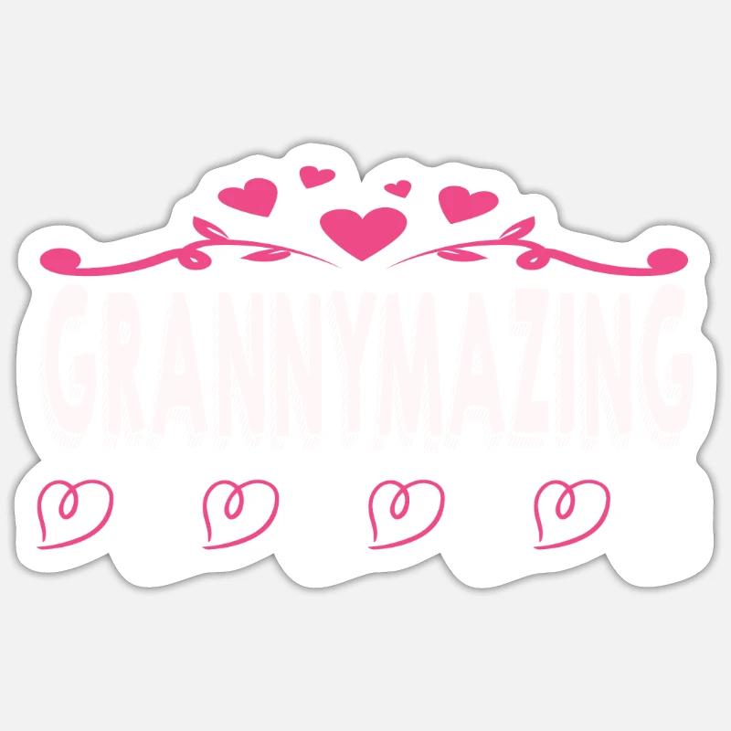 Oma Omi Großmutter Geschenkidee - Sticker Größe S (10 x 10 cm) - Mattweiß