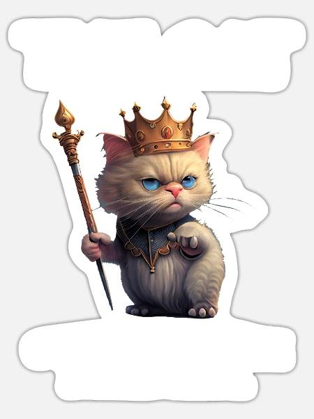 Katzendame - Lustig - Sticker Größe S (10 x 10 cm) - Mattweiß