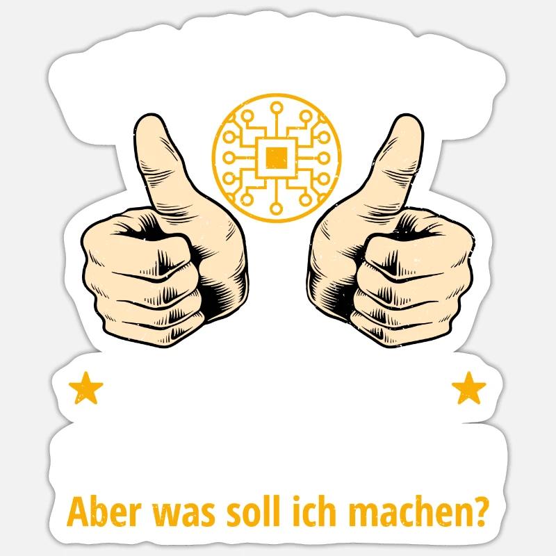 Informatiker Spruch Lustig Programmierer Sticker Größe S (10 x 10 cm)