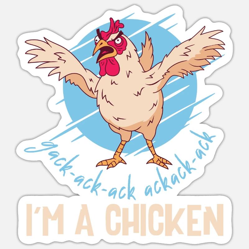 Ich bin ein Huhn - Sticker Größe S (10 x 10 cm) - Mattweiß