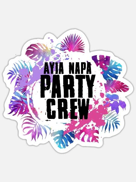 Ayia Napa Party Holiday Cyprus Sommeroutfit - Sticker Größe S (10 x 10 cm) - Mattweiß