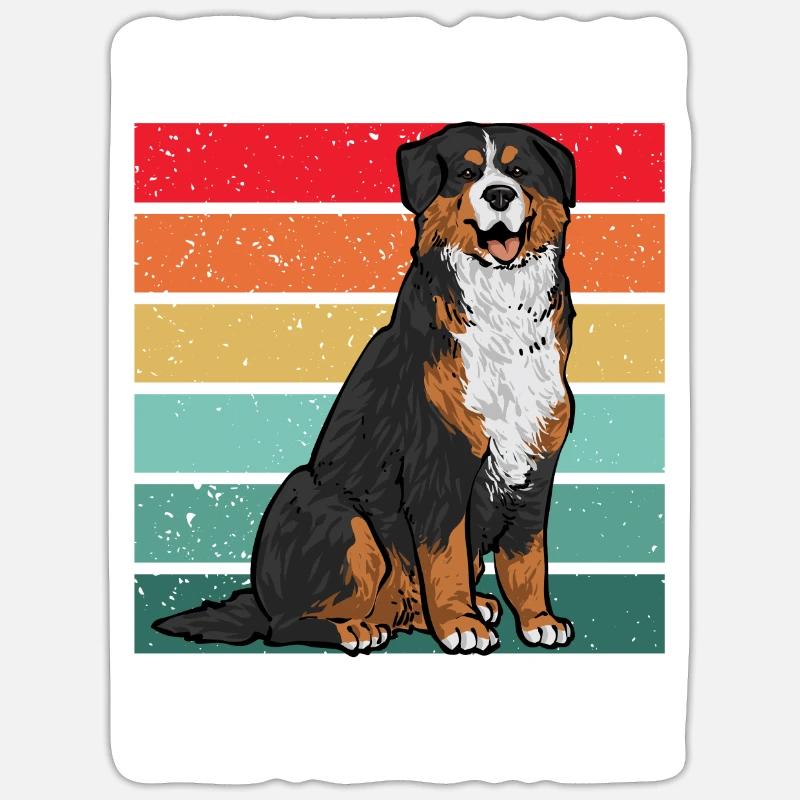 Bouvier bernois - Sticker taille S (10 x 10 cm) - blanc mat