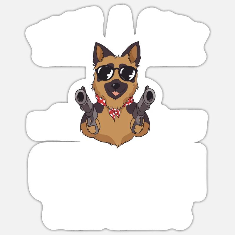 Deutscher Schäferhund Geschenke - Sticker Größe S (10 x 10 cm) - Mattweiß