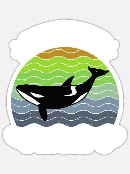 Save the Whales Orka Wal Artenschutz Umwelt - Sticker Größe S (10 x 10 cm) - Mattweiß