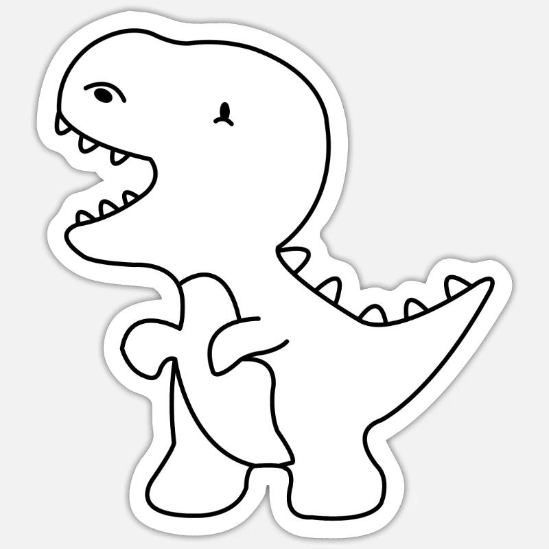 Dino Dinosaur hand-drawn - Sticker size S (10 x 10 cm) - white matte