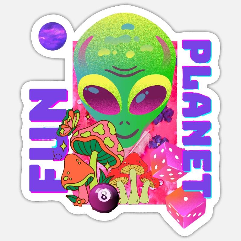 FunPlanet - Sticker size S (10 x 10 cm) - white matte