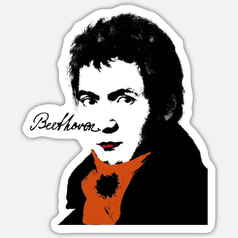 Beethoven - Sticker Größe S (10 x 10 cm) - Mattweiß