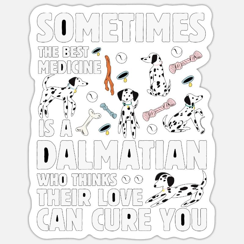 Drôle de dicton dalmate - Sticker taille S (10 x 10 cm) - blanc mat