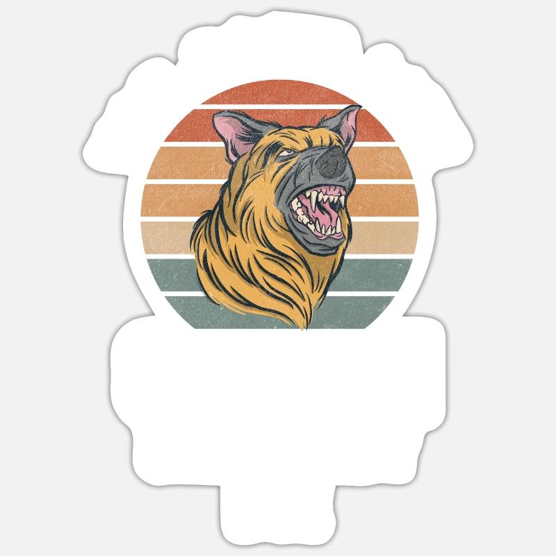 Deutscher Schäferhund Geschenke - Sticker Größe S (10 x 10 cm) - Mattweiß