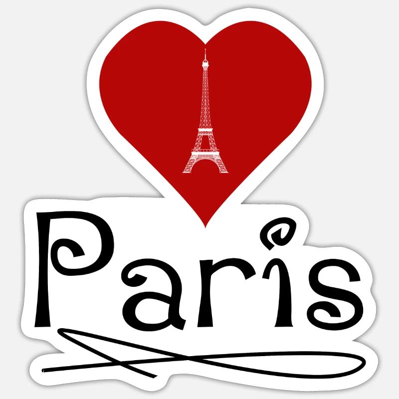 Ich liebe Paris - Sticker Größe S (10 x 10 cm) - Mattweiß
