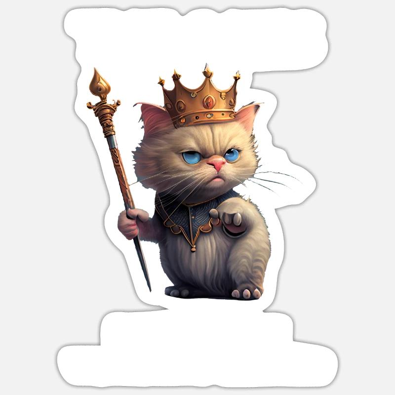 Chat sarcastique - Sticker taille S (10 x 10 cm) - blanc mat