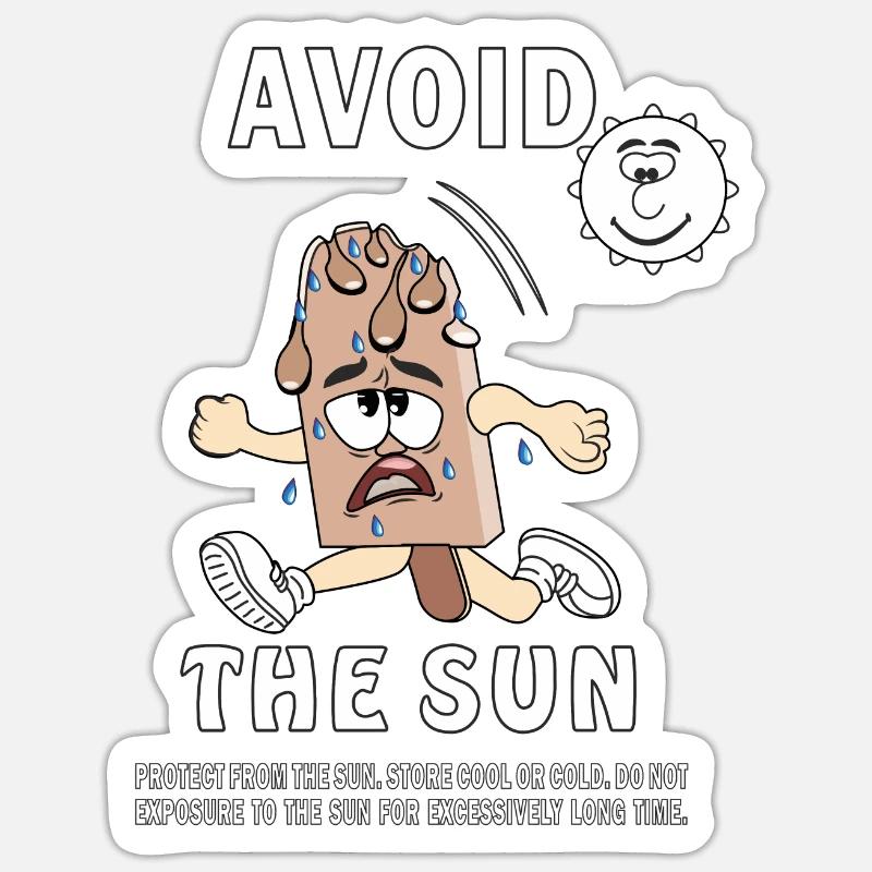 SONNENSCHUTZ EISCREME AVOID THE SUN Sticker Größe S (10 x 10 cm)
