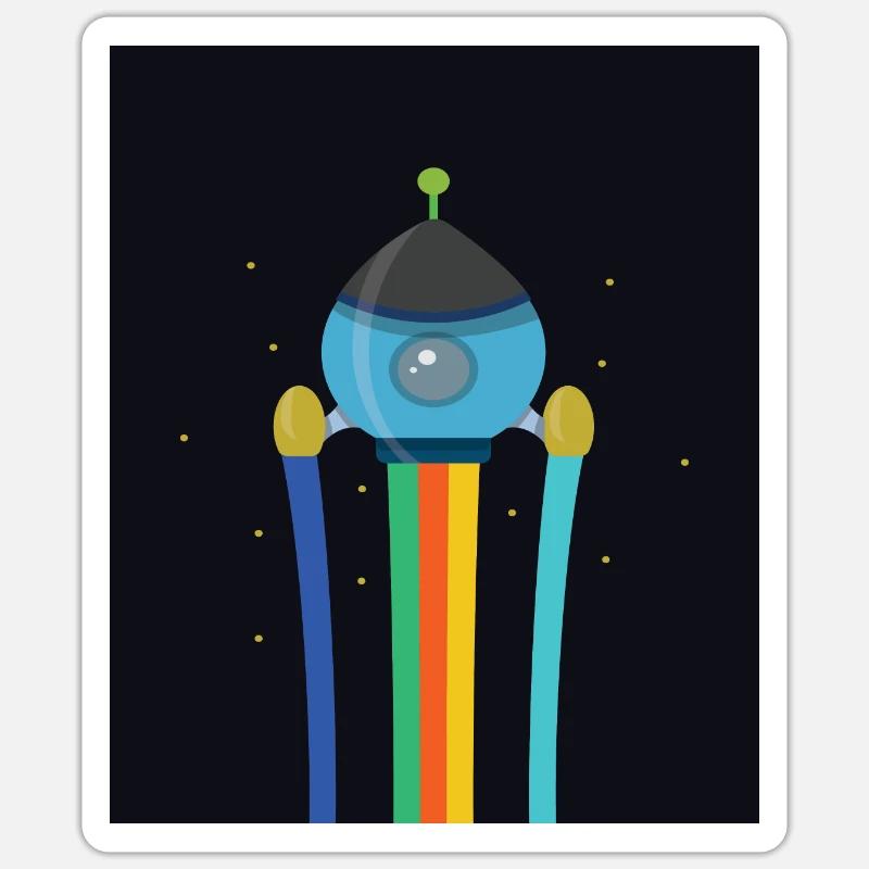 RAUMSCHIFF KINDERDESIGN - Sticker Größe S (10 x 10 cm) - Mattweiß
