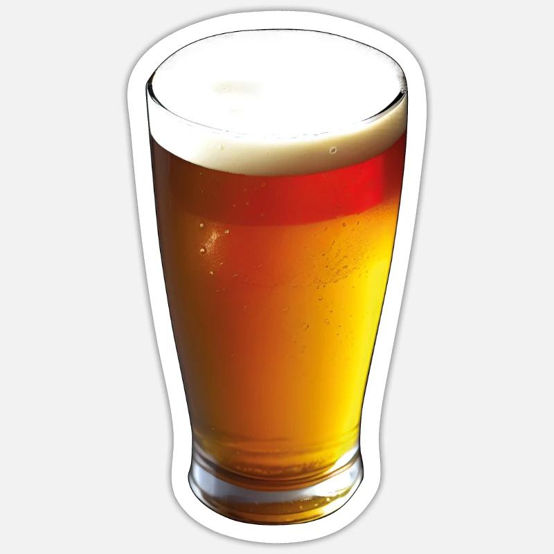 Bier Glas Schaum Alkohol Trinker - Sticker Größe S (10 x 10 cm) - Mattweiß