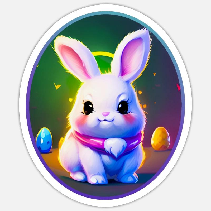 Easter egg with Easter bunny motif Sticker size S (10 x 10 cm)