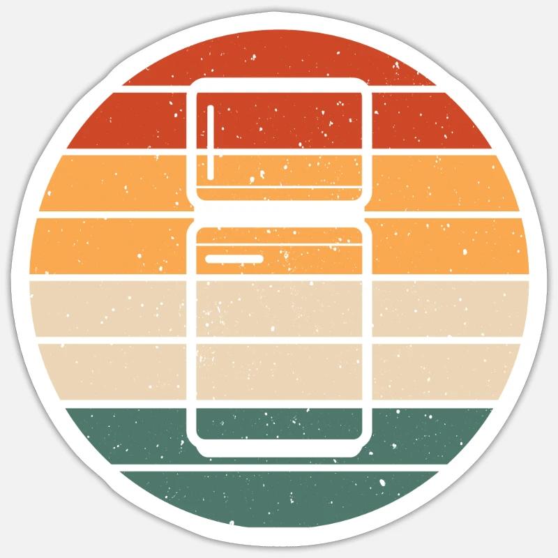 Conception de réfrigérateur rétro - Sticker taille S (10 x 10 cm) - blanc mat