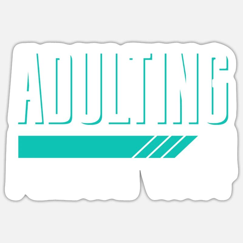 Erwachsen Werden Bitte Warten Pubertät Geburtstag Sticker Größe S (10 x 10 cm)
