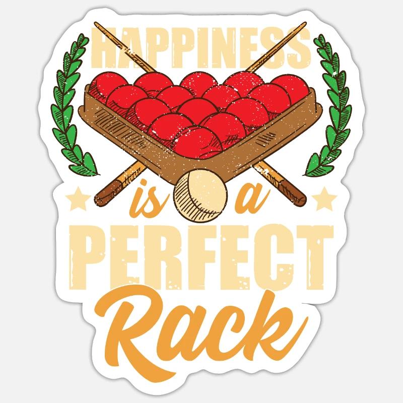 Snooker lustig - Sticker Größe S (10 x 10 cm) - Mattweiß