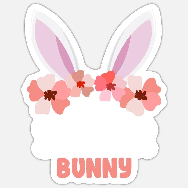 Happy Easter Sister Rabbit Easter Bunny Sisters Sticker size S (10 x 10 cm)