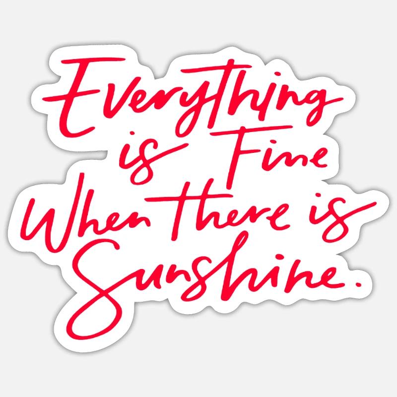 SUN SUNSHINE Summer Spring Statement Quote Sticker size S (10 x 10 cm)