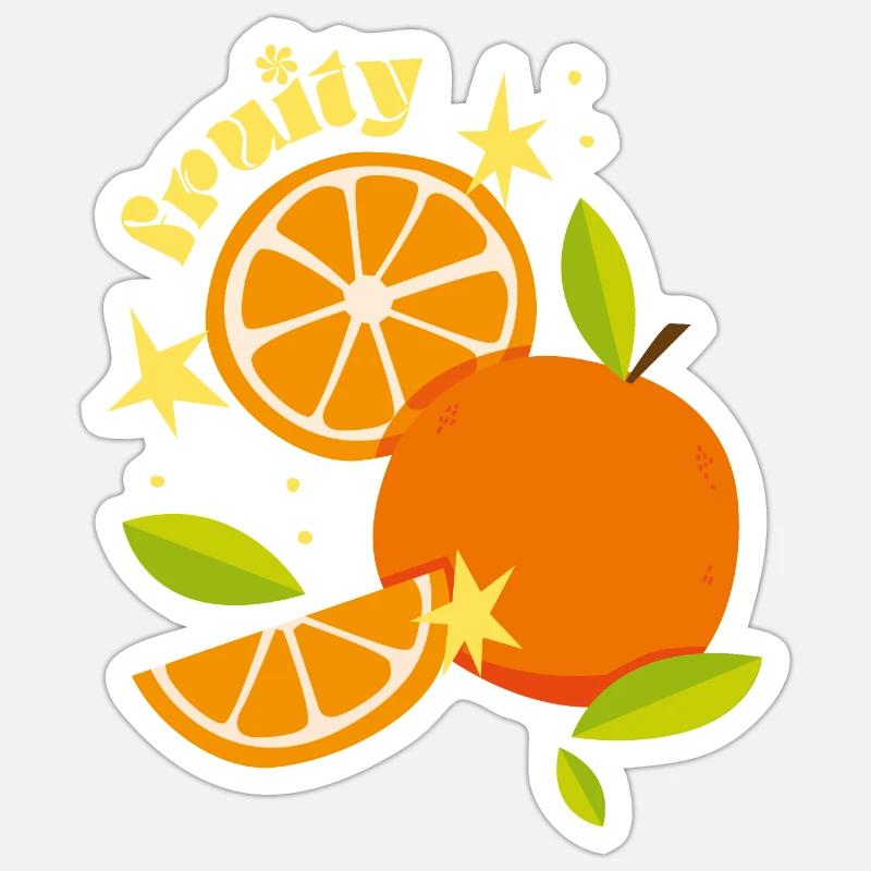 Fruity Orangen - Sticker Größe S (10 x 10 cm) - Mattweiß