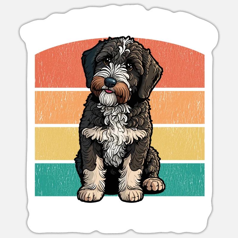 Doodle Dad Das Leben ist Ruff - Sticker Größe S (10 x 10 cm) - Mattweiß