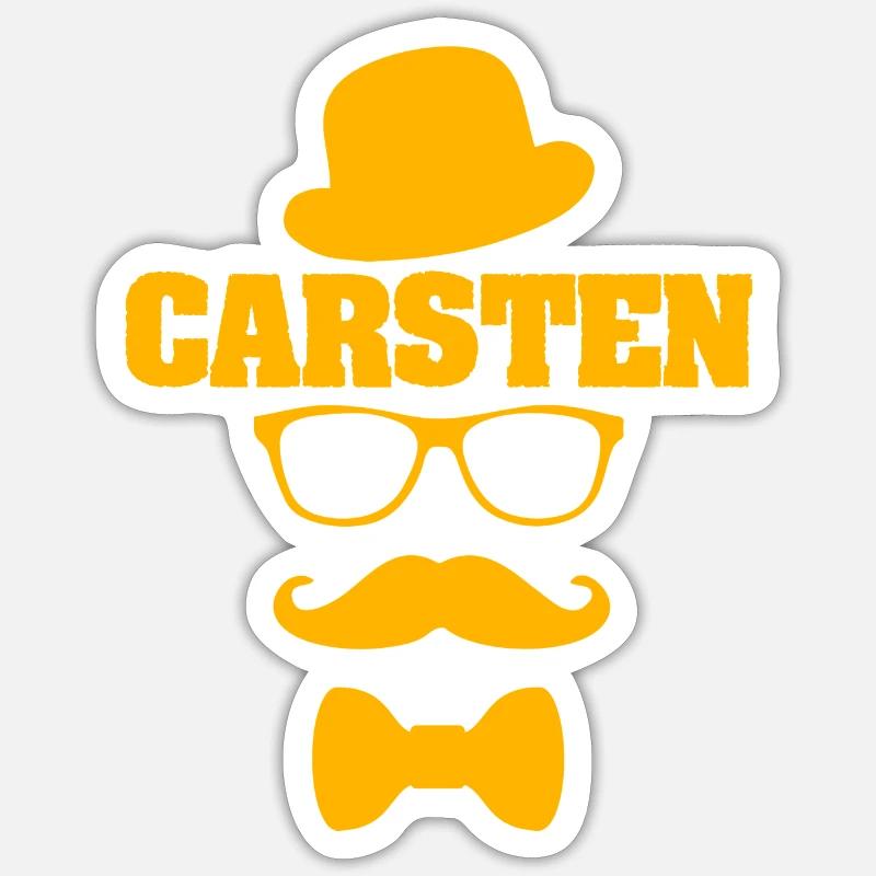 Moustache Carsten - Sticker taille S (10 x 10 cm) - blanc mat