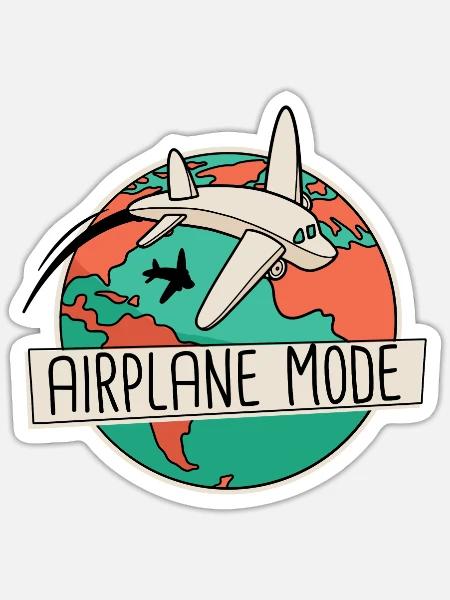 Flugzeugmodus Sommer Urlaubsreise -Fehlermodus - Sticker Größe S (10 x 10 cm) - Mattweiß