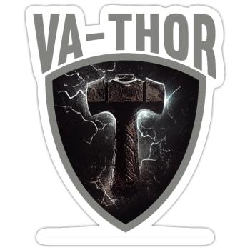 Papa Vathor Va Thor Vatertag Vatertagsgeschenk - Sticker Größe S (10 x 10 cm) - Mattweiß - Vorne