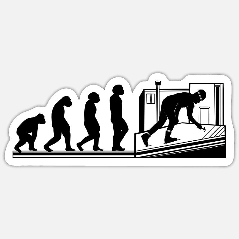 Dachdecker Handwerker Evolution Dachdeckerin Sticker Größe S (10 x 10 cm)