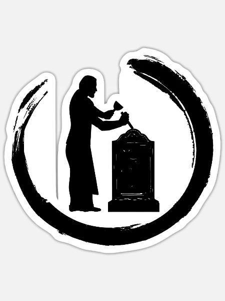 Bildhauer Handwerker Steinbildhauer Grabsteine - Sticker Größe S (10 x 10 cm) - Mattweiß