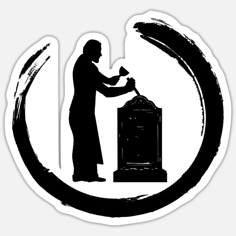 Bildhauer Handwerker Steinbildhauer Grabsteine Sticker Größe S (10 x 10 cm)