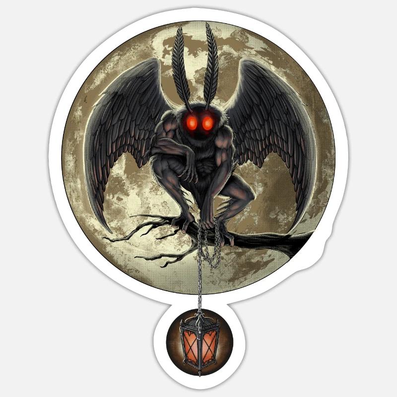 Mothman - Sticker size S (10 x 10 cm) - white matte