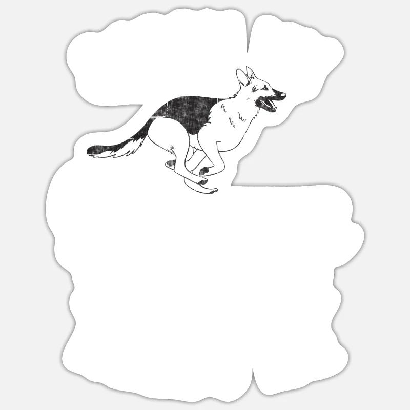 Deutscher Schäferhund Geschenke - Sticker Größe S (10 x 10 cm) - Mattweiß