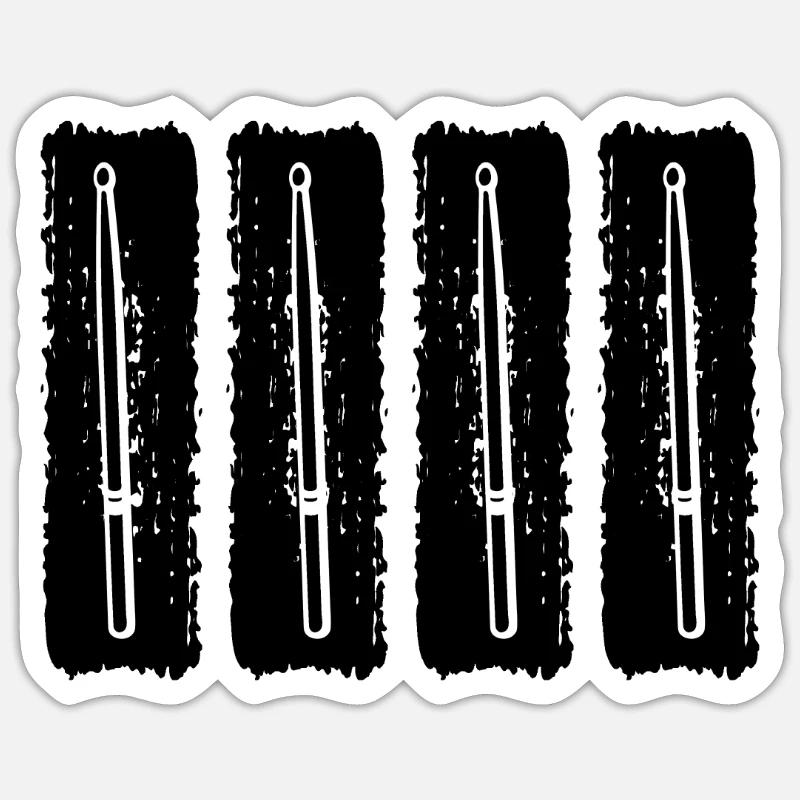 Drum Music Drum Player Drummer Instruments - Sticker Größe S (10 x 10 cm) - Mattweiß