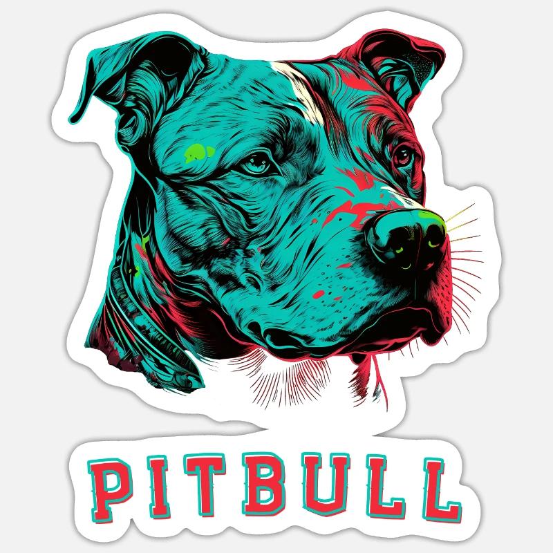 Pitbull - Sticker taille S (10 x 10 cm) - blanc mat