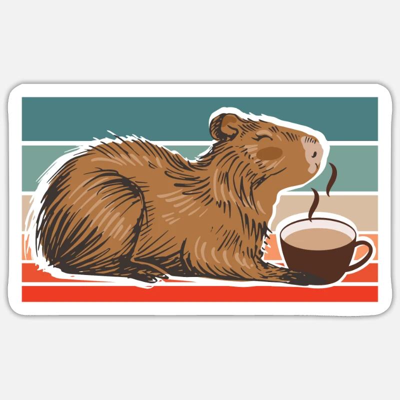 Capybara Capybara Friends Capy Cappybara - Sticker size S (10 x 10 cm) - white matte