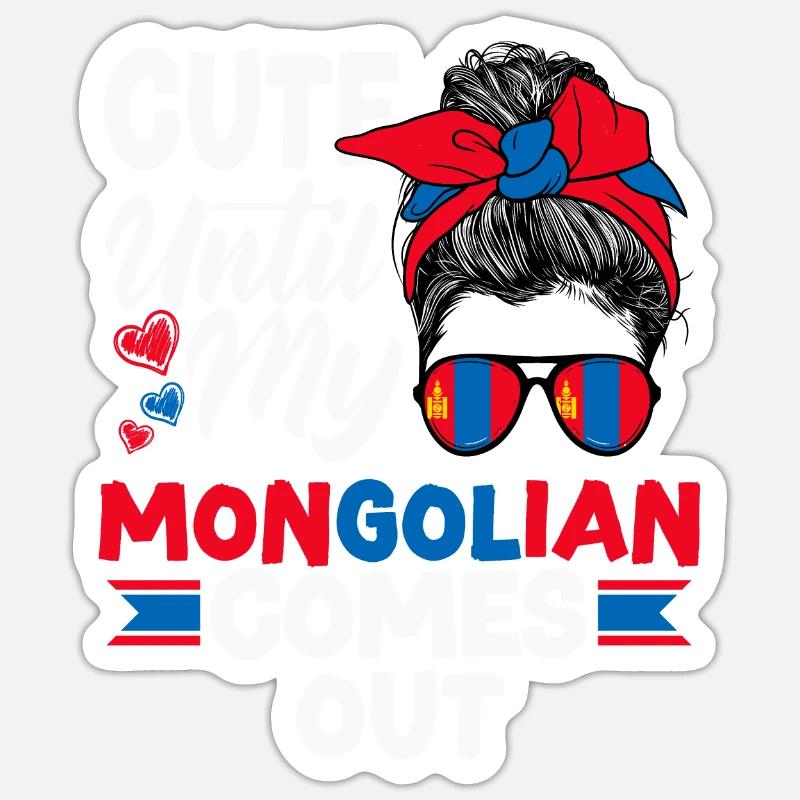 Mongolie Mongolie Citation du drapeau mongol Sticker taille S (10 x 10 cm)