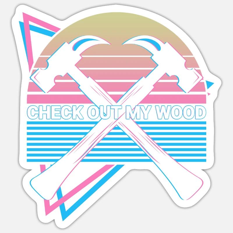 Funny Carpenter Retro Carpentry - Sticker size S (10 x 10 cm) - white matte