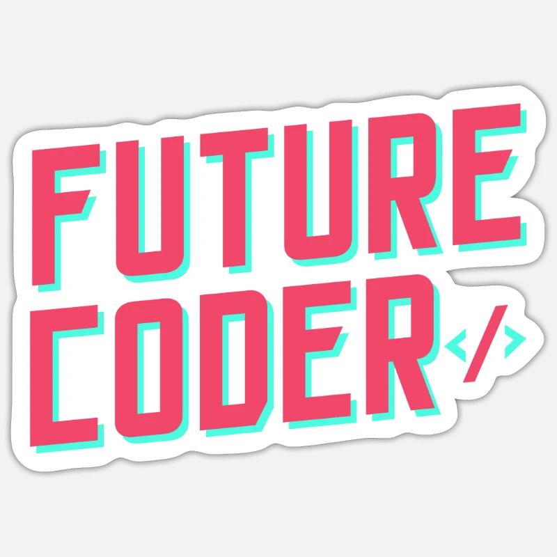 Zukünftiger Coder Coding Code Programmierer - Sticker Größe S (10 x 10 cm) - Mattweiß