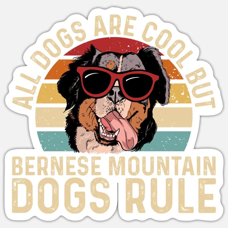 Bouvier bernois - Sticker taille S (10 x 10 cm) - blanc mat