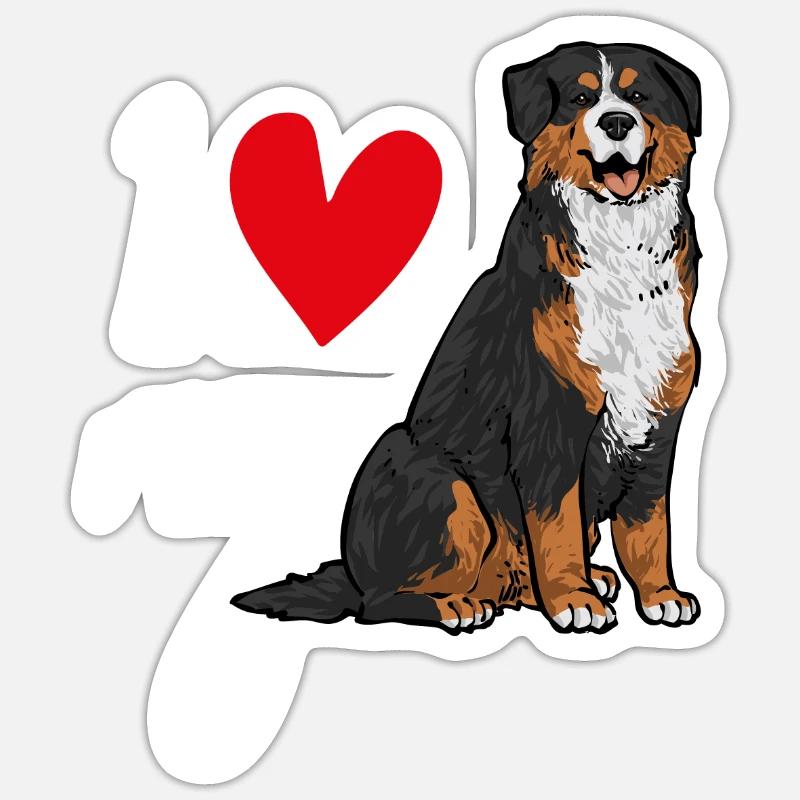 Bouvier bernois - Sticker taille S (10 x 10 cm) - blanc mat