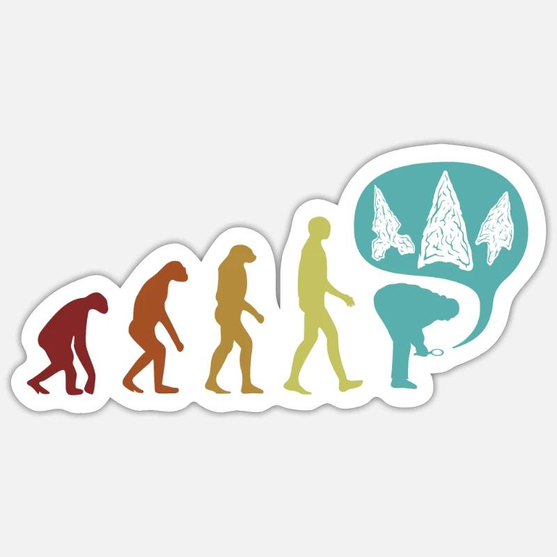 Arrowheads Evolution Arrowhead Hunter Pfeilspitzen - Sticker Größe S (10 x 10 cm) - Mattweiß